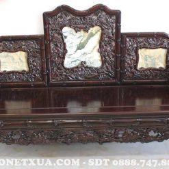 Ghế trường kỷ tam sơn được đục rất nhiều sinh vật