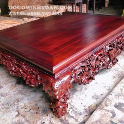 Sập Gụ Mai Điểu Phun PU Đỏ
